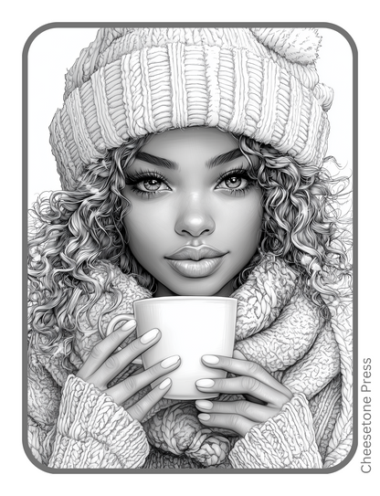 Holiday Sass & Spirit Grayscale Digital Download 23 Pg Coloring Bundle