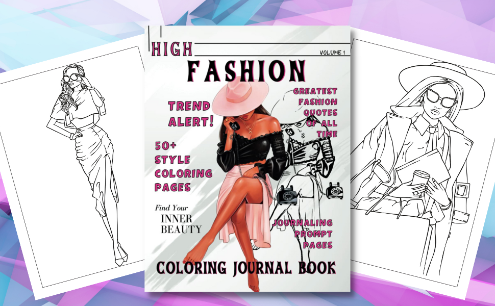 High Fashion Coloring Journal Book