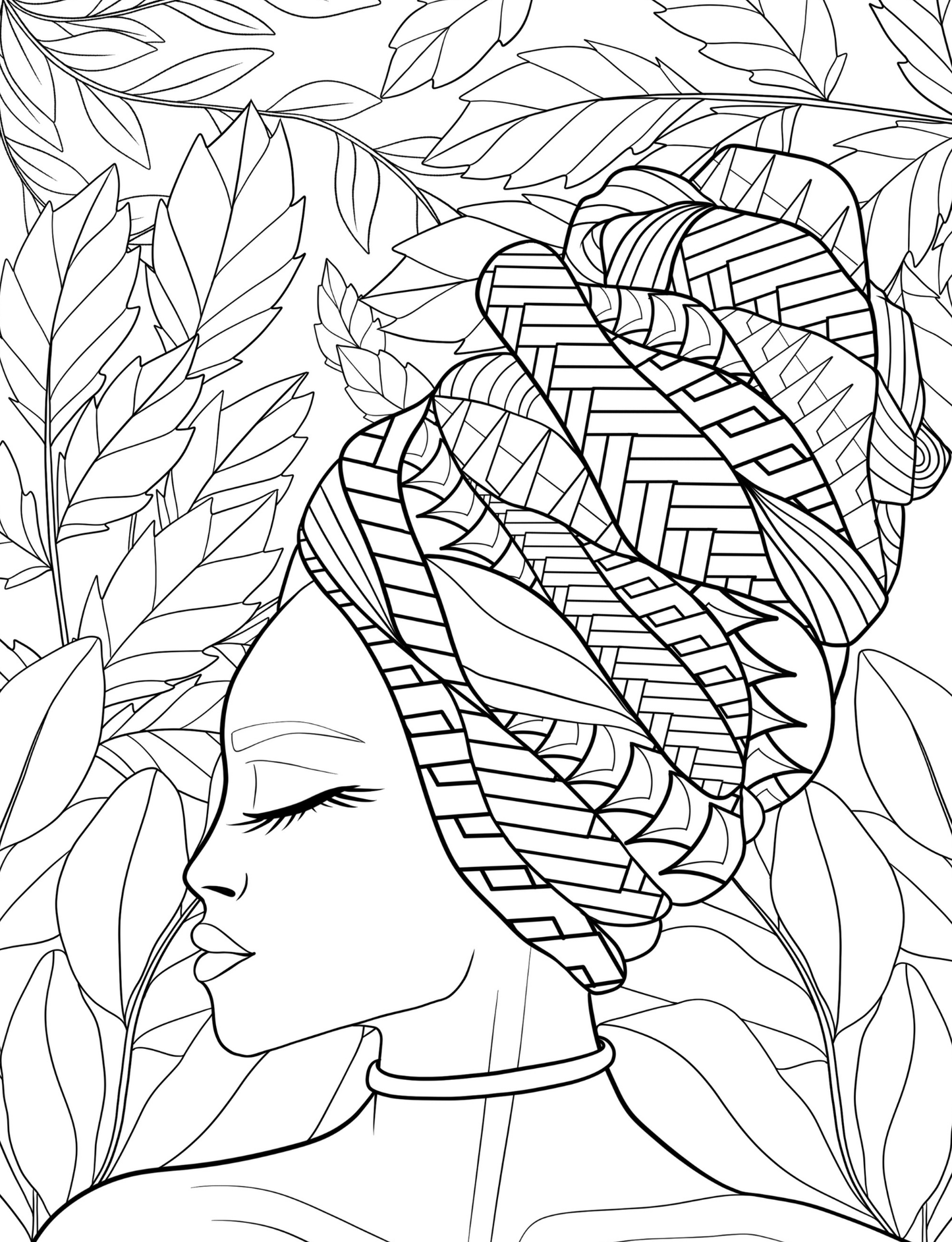 High Fashion Coloring Prompt Book: African Faces