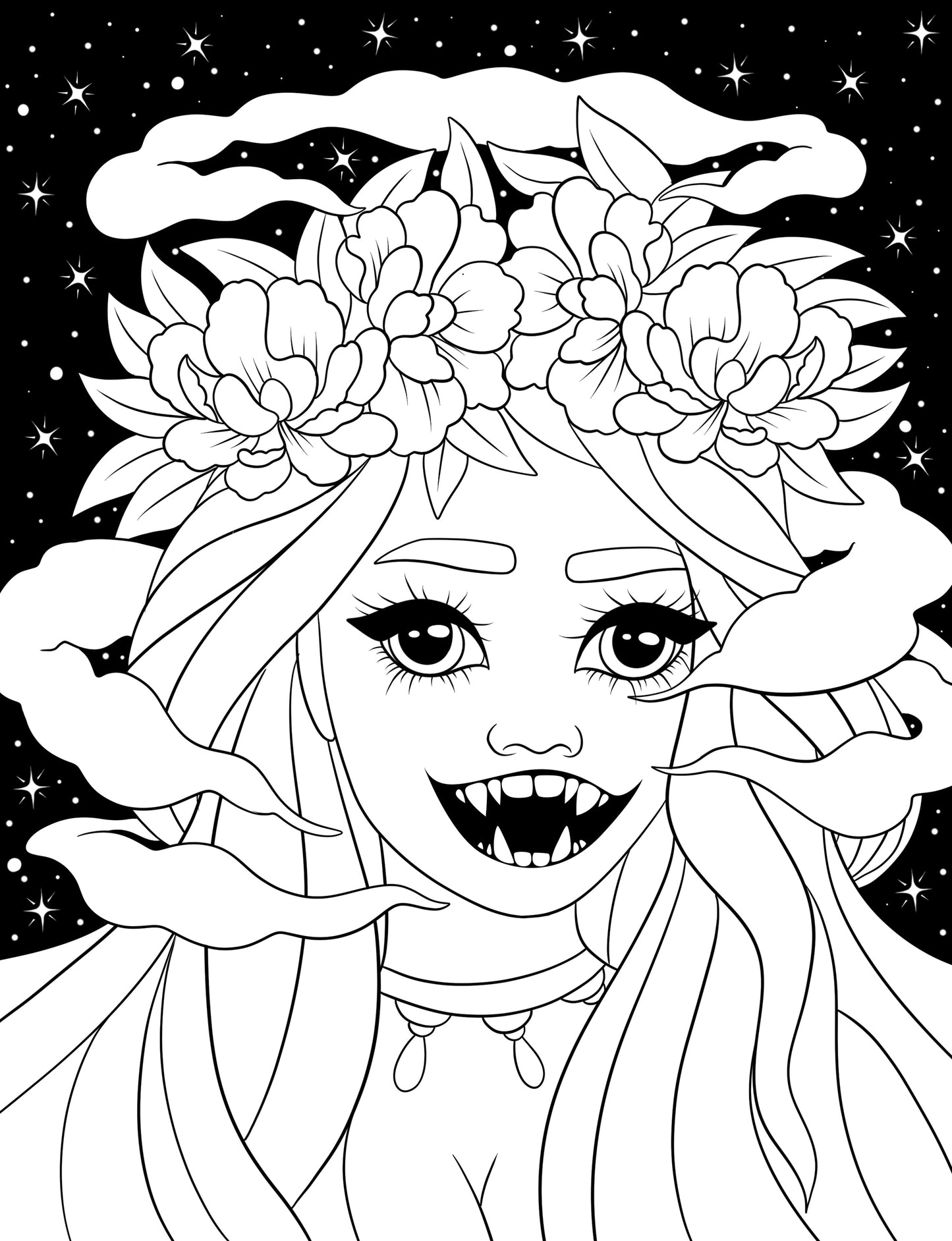 Halloween Horror Beauties  Adult Coloring Book