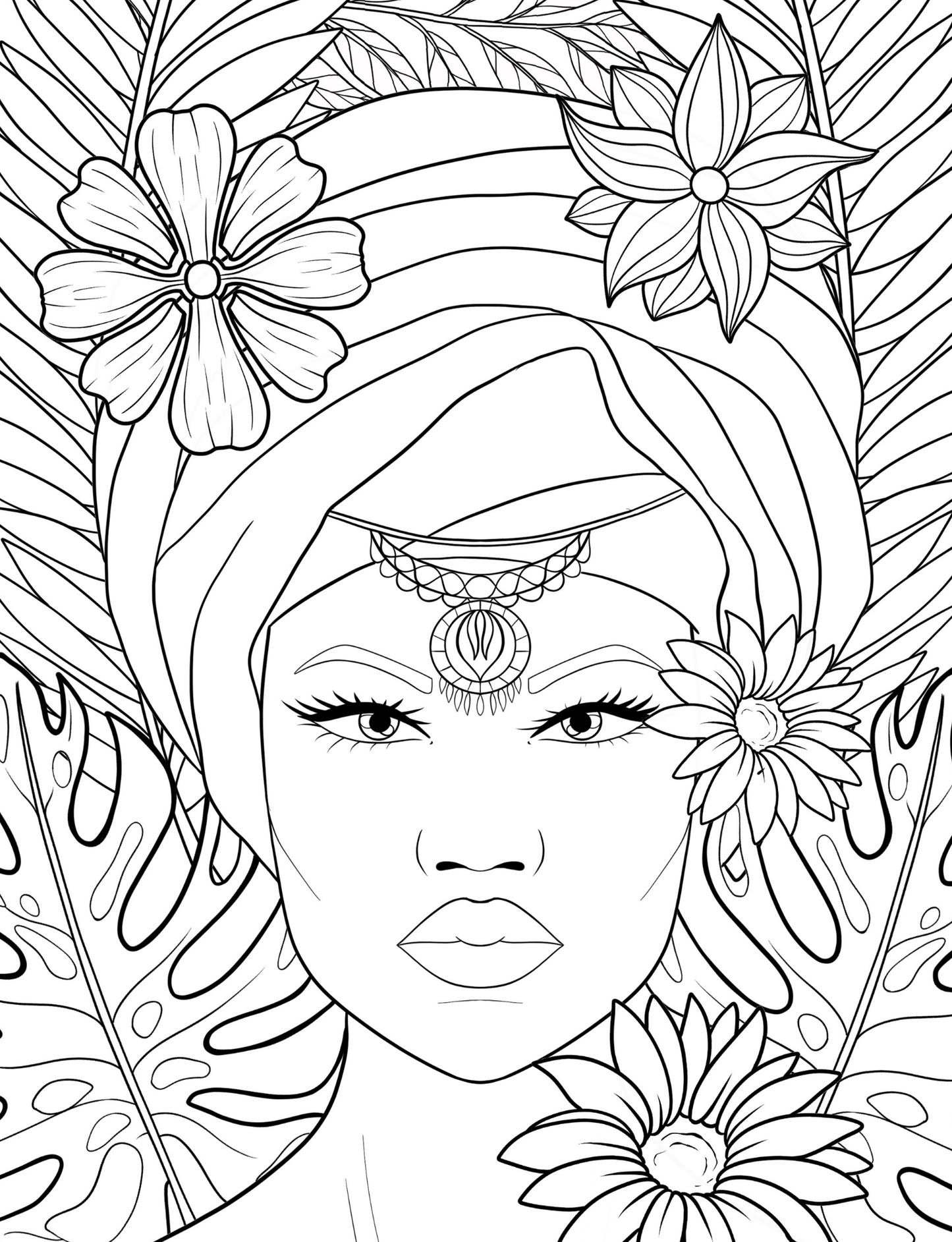 High Fashion Coloring Prompt Book: African Faces FULL BOOK PRINTABLE BUNDLE