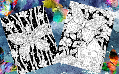 Butterflies At Night Coloring Book