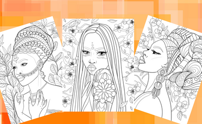 High Fashion Coloring Prompt Book: African Faces