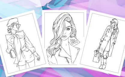 High Fashion Coloring Journal Book