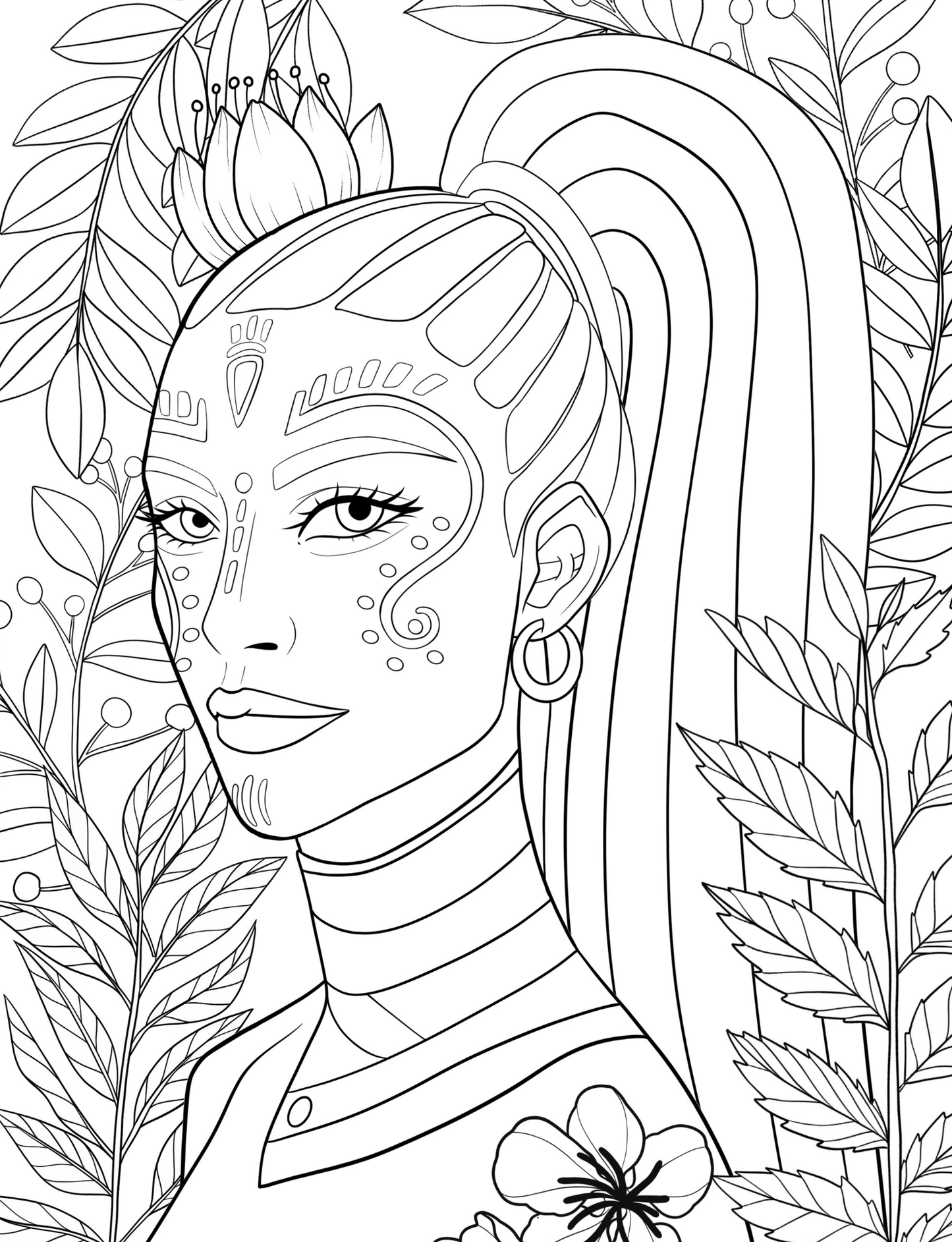 High Fashion Coloring Prompt Book: African Faces