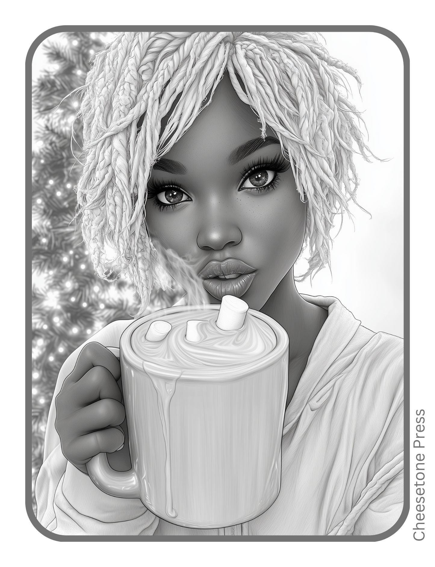 Holiday Sass & Spirit Grayscale Digital Download 23 Pg Coloring Bundle