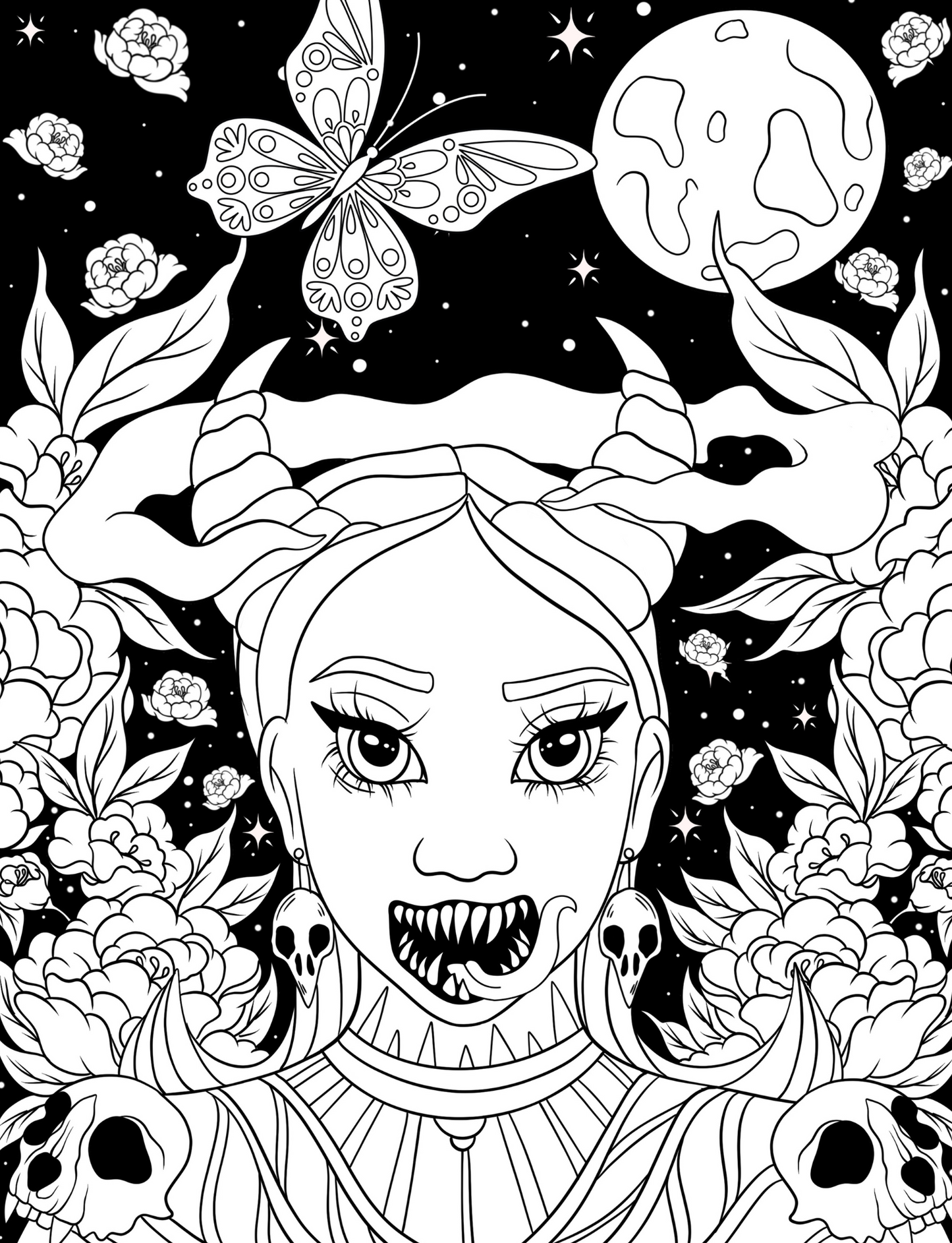 Halloween Horror Beauties  Adult Coloring Book